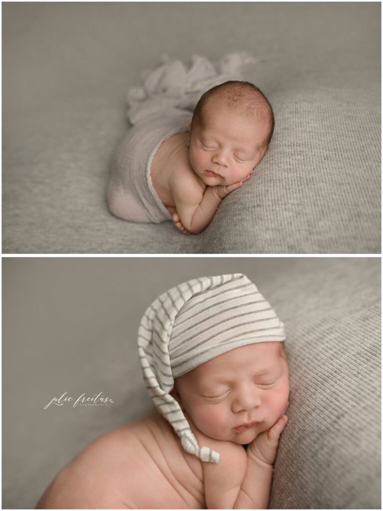 sleeping baby boy during woburn newborn photography session