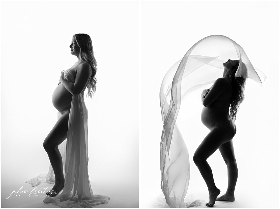 black and white boston studio maternity portraits