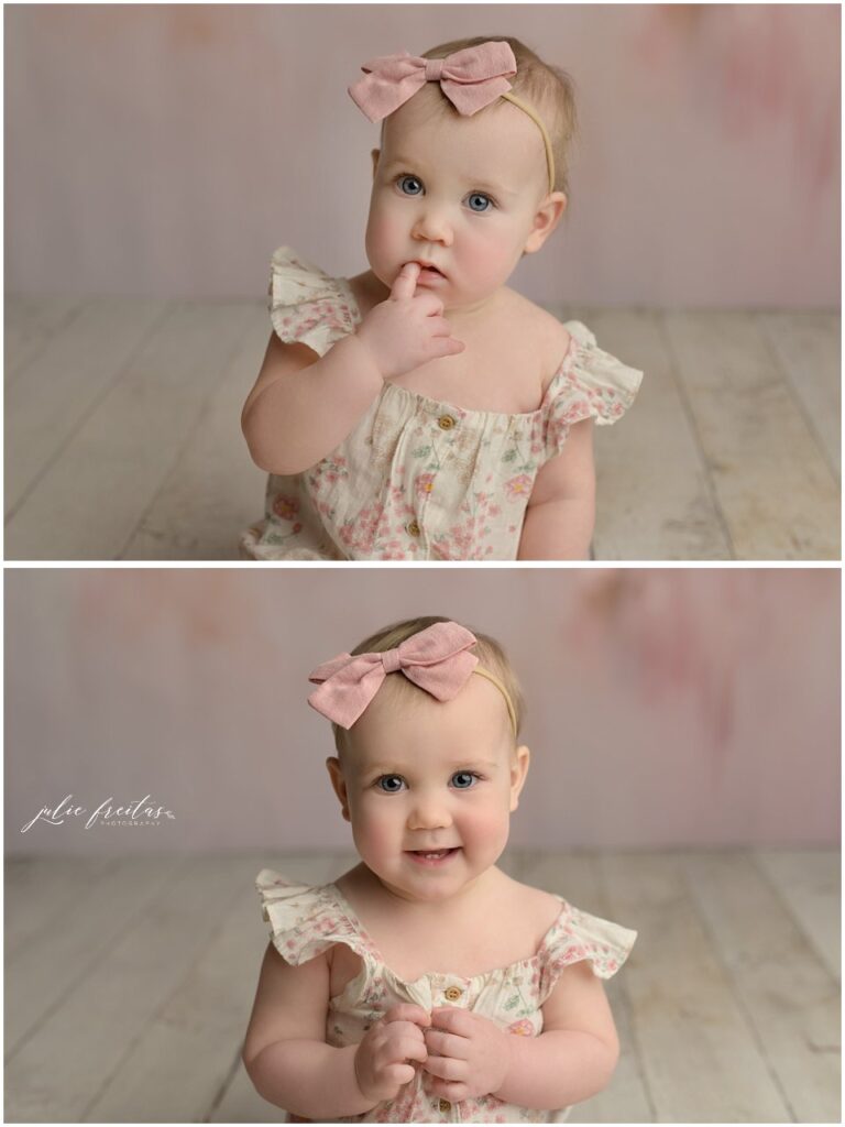 portraits of a baby during her danvers first birthday session