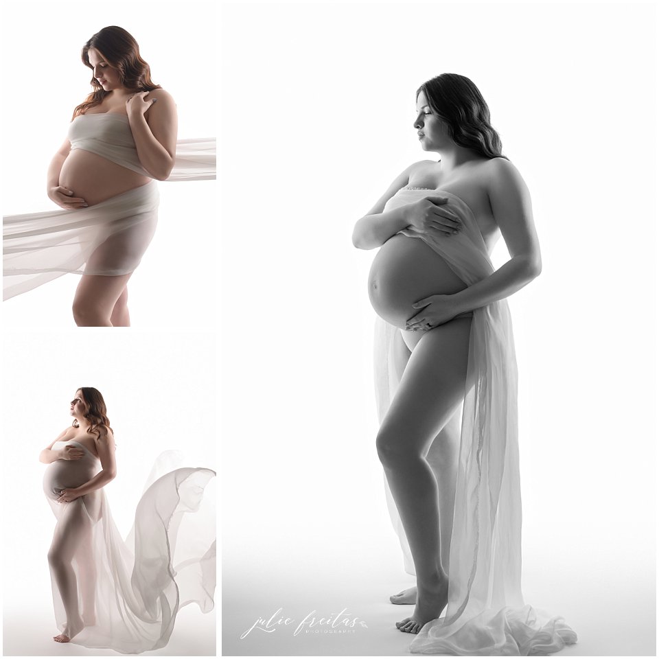backlit studio maternity photos
