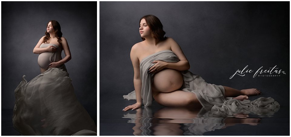 dramatic studio maternity portraits